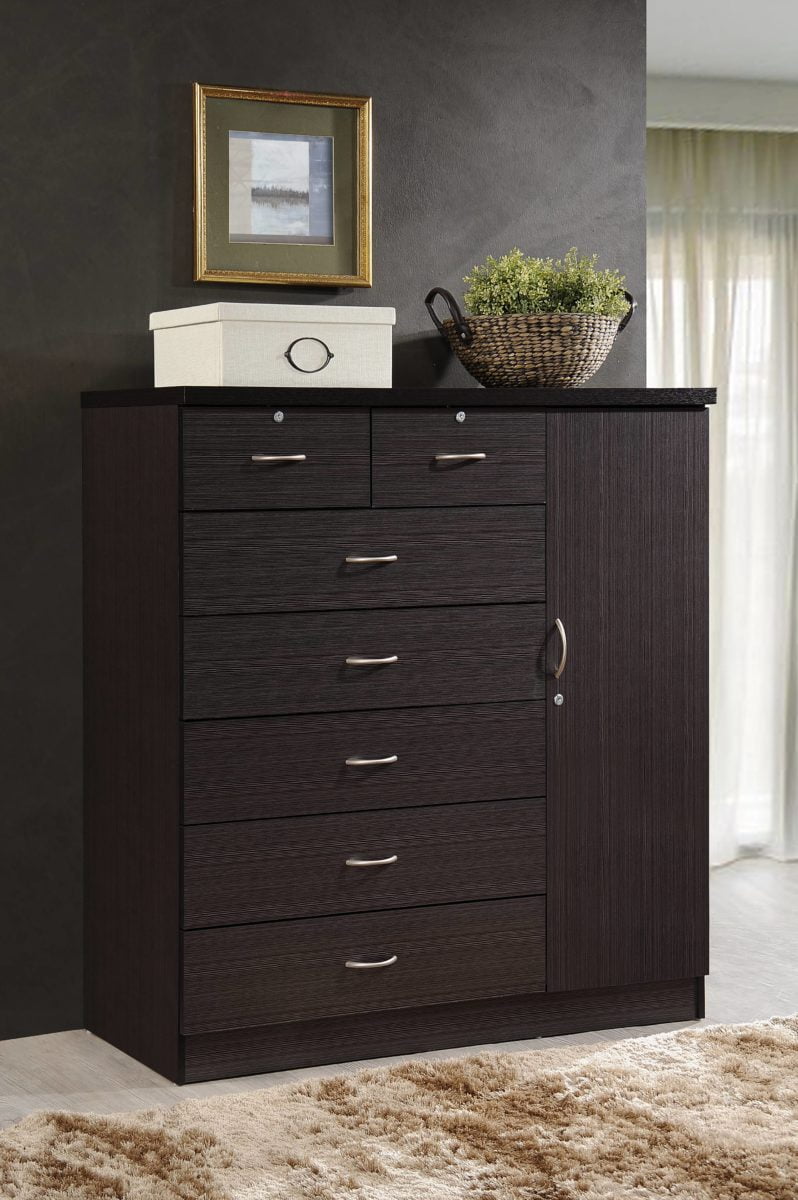 Hodedah 7 drawer dresser on sale with side cabinet