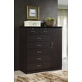 thumbnail image 3 of Hodedah 7-Drawer Dresser with Side Cabinet with 3-Shelves, Chocolate, 3 of 5