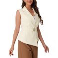 thumbnail image 4 of INSPIRE CHIC Chaleco de Trabajo sin Mangas para Mujer con Cuello de Solapa y Cinturón M Beige, 4 of 6