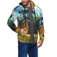 thumbnail image 2 of Vsdgher Green Tractor Field Mens Hoodies Zip Hoodie, Hoodies for Men, Zip-up Hooded Sweatshirt-Large, 2 of 5