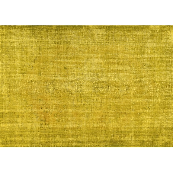 Ahgly Company Machine Washable Indoor Rectangle Abstract Yellow Contemporary Area Rugs, 5' x 7'