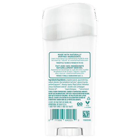 Tom's of Maine Long-Lasting Aluminum-Free Natural Deodorant for Women, Maine Woodspice, 2.25 oz