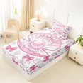 thumbnail image 5 of spefrowx Cute Pearl Shell Twin Sheets for Kids, Pink Princess Bow Coral Bedding, 3 Pieces, 1 Flat Sheet, 1 Fitted Sheet and 1 Pillowcase, 5 of 6