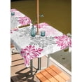 thumbnail image 2 of Outdoor Tablecloths with Umbrella Hole & Zipper, Pink Grey Christmas Snowflakes 60x60 Inch Square Tablecloths, Winter Xmas Textured Waterproof Table Cloth, Patio/Pool/Picnic Table Covers, 2 of 8