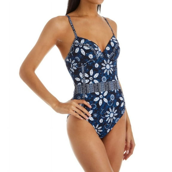 Bleu By Rod Beattie Women's Dip Underwire One Piece Swimsuits Blue Size 14