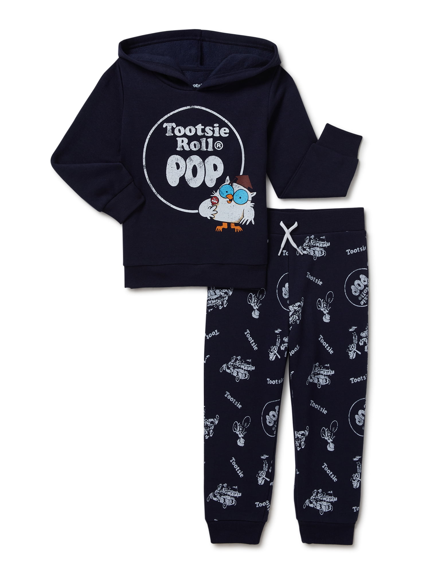 Tootsie Roll Pop Toddler Boy Fleece Hoodie Outfit Set, Sizes 12M5T