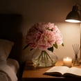 thumbnail image 3 of Peonies Artificial Flowers with Glass Vase, Silk Faux Peony Flower Arrangement with Faux Water, Fake Flowers in Vase for Table Centerpieces, Pink, 3 of 10