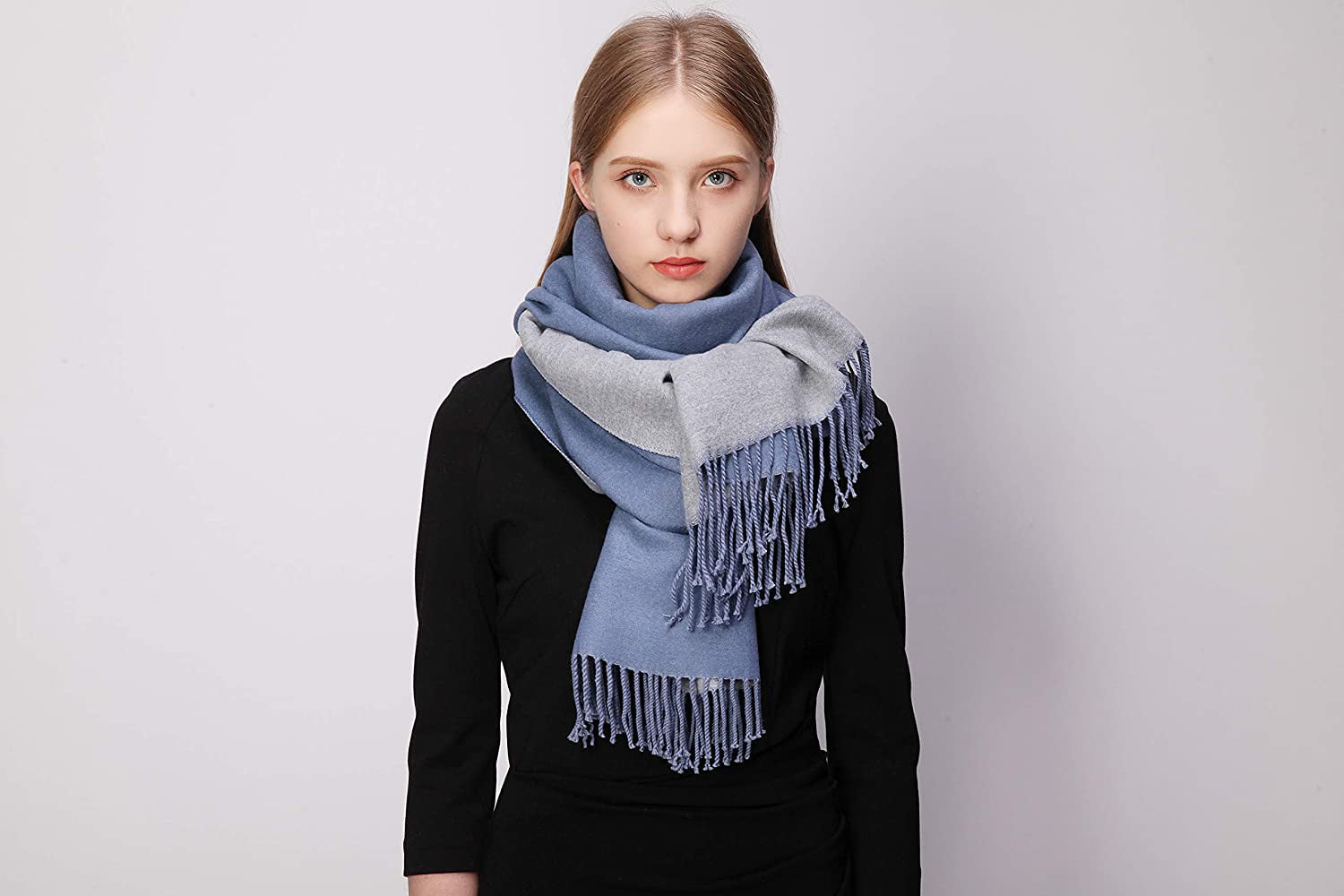 Winter Cashmere Wool Scarf Shawl Wrap for Women Long Large Warm Thick Reversible Scarves Various Colors