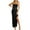 Black, variant on WTXUE Uniform Dresses, Prom Dresses 2024 Sleeveless Split Crew Neck, Satin Prom Dress Side Slit Wedding Evening Solid Dinner Dress Backless Vestidos Maxi Women, Black Size L