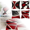 thumbnail image 1 of Ensemble de Coussins Décoratifs 4 Pcs Motif Ligne 45x45cm Housse de Coussin en Lin pour Canapé, 1 of 5