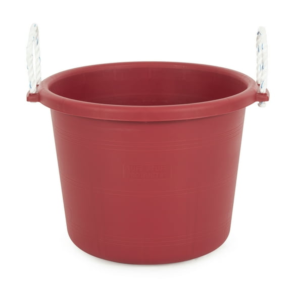 Tuff Stuff Products MCK70RD Seau à Boue en Plastique Résistant aux Intempéries de 70 Pintes avec Poignées en Corde pour Usage Domestique Ou Jardin, Rouge
