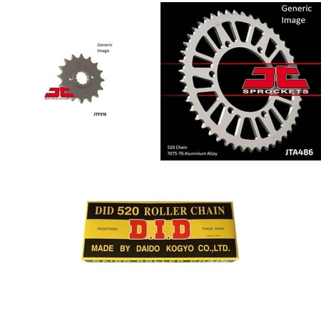 DID Standard 520 Chain Natural, JT Front & Rear Sprocket Kit for Street KAWASAKI EX250 Ninja 250 R 2008-2012