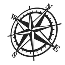FRCOLOR  Wall Ornaments Compass Decor Decorations Outdoor Garden Black