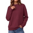 thumbnail image 3 of MOSHU Crewneck Sweaters for Women Drop Shoulder Women Sweaters Long Sleeves Fall Tops Knit Pullover Sweaters, 3 of 11