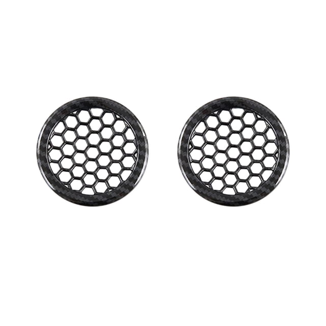 2x cubierta de anillo de altavoz para puerta de coche, anillo decorativo de altavoz embellecedor, accesorios de fibra de carbono para coche,