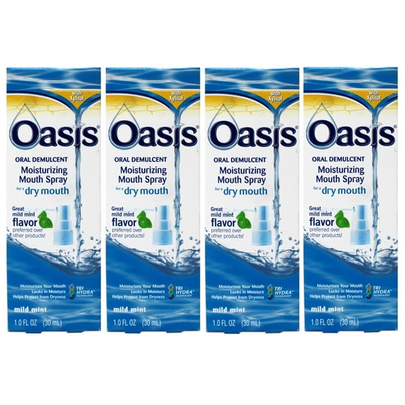 Oasis Moisturizing Mouth Spray for a Dry Mouth, Mild Mint Flavor, 1 FL OZ - 4 Pack
