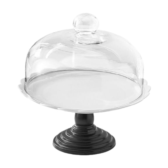 yotijay Cake Stand with Glass Dome Lid Multipurpose Footed Bread Storage Cake Holder 10 Inch