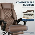 thumbnail image 2 of Homall Massage Office Chair with Heat and 6 Vibration Points,High Back Executive Ergonomic Computer Desk Chair with Reclining Backrest and Footrest,PU Leather,Brown, 2 of 7