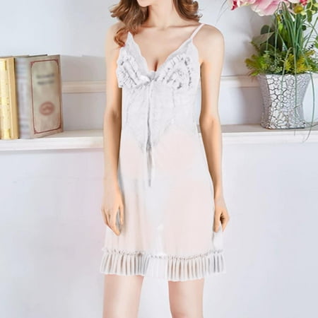 Women s Nightgown Babydoll Dress Sexy White Dress Mesh Dress Women s Lingerie  Sleep & Lounge
