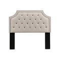 thumbnail image 1 of Audrey Fabric Upholstered Full Queen Headboard in an Off White Ivory Color, 1 of 3