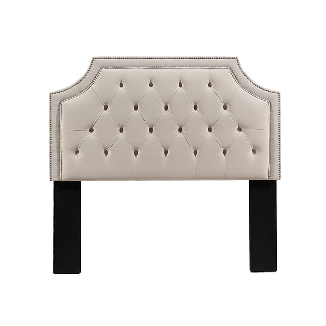 Audrey Fabric Upholstered Full Queen Headboard in an Off White Ivory Color
