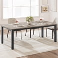 thumbnail image 3 of Industrial Dining Table for 6-8 People, 78.7 in Long Wooden Kitchen Table with Sturdy Metal Frame, Seats 6 Rectangular Counter for Dinner, Kitchen, Dining Room - Grey, 3 of 7