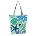 thumbnail image 1 of Reusable Zipper Closure Shoulder Pouch Practical Cute Starfish Print Large Capacity Travel Bag Fashion Accessories, 1 of 10