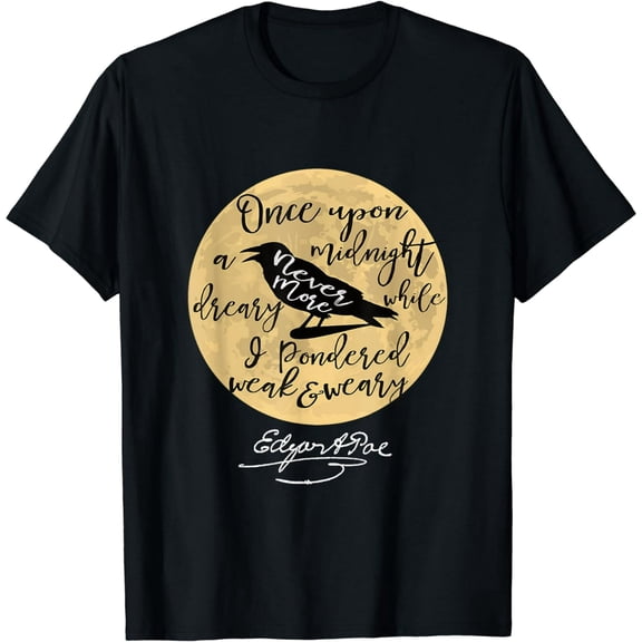 Gothic Edgar Allan Poe tshirt The Raven Literary Gifts