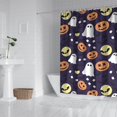 thumbnail image 2 of Halloween Ghost & Pumpkin Pattern Shower Curtain 72"x84" ,Bathroom Decorative Shower Curtains Set with 12 Hooks,Modern Waterproof Washable Shower Curtain, 2 of 6