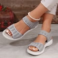 thumbnail image 3 of Rokment Women's Orthopedic Walking Sandals Lightweight Comfortable Mesh Stretchy Open Toe Memory Foam Arch Support Slip on Sports Summer Shoes for Plantar Fasciitis C Size 9, 3 of 8