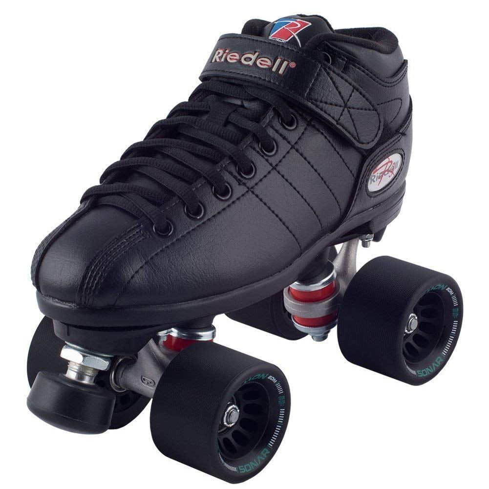 Riedell Skates Size 1 R3 Speed Roller Skates Black DEMON Wheels
