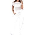 thumbnail image 2 of Women's Wide Leg Crochet Sheer Knit Sweater Matching Sets 2 Piece Set Pants Outfit Top for Lounge White M, 2 of 8