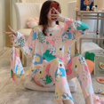 thumbnail image 1 of SP & CITY-Conjunto de pijama de manga larga con estampado de dibujos animados para mujer, ropa de dormir cómoda de algodón con cuello redondo, Primavera, 1 of 4
