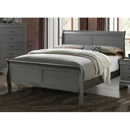 Furniture of America Adelina Contemporary Gray Sleigh Bed, Multiple Sizes