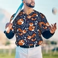 thumbnail image 6 of Daiia Cute Foxes Mens Baseball Jersey Button Down Shirts Short Sleeve Sports Uniforms-Large, 6 of 9
