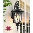 thumbnail image 6 of VIANIS Large Outdoor Wall Lights Dusk to Dawn, Black Outside Lights for House, Waterproof Outdoor Light Fixture for Porch, Entryway, Garden, Seed Tempered Glass, Vintage Style, 6 of 11