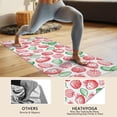 thumbnail image 4 of Red Strawberry Plants Fruit Green Leaf White Pattern Hot Yoga Mat Towel Non Slip for Hot Yoga - Quick-Drying Yoga Mat Cover with 4 Corner Pockets with Travel Bag - Hot Yoga Towel Non Slip 74"x26", 4 of 6
