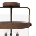 thumbnail image 3 of Hunter - Karloff 3-light Textured Rust, Medium Size Flush Mount Light, Dimmable, Casual Style, Urn Shaped, for Bedrooms, Dining, Living Rooms - 19835, 3 of 5