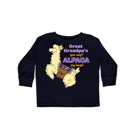 

Inktastic Cute Jumping Alpaca-Great Grandpa s You Say ALPACA my bags! Gift Toddler Boy or Toddler Girl Long Sleeve T-Shirt