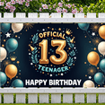 thumbnail image 4 of Gold Balloon Happy Birthday Banner Official Teen Theme Decorative Design Crown Element Party Celebration for Teen Birthday Indoor Celebration Photo Shoot, 4 of 7