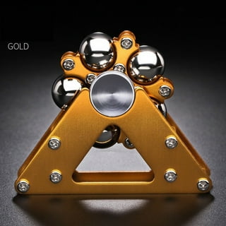 Hand Spinner Metal Tri Fidget 6 Gear Link Desk Toy Kids Or Adult with Case  - NEW