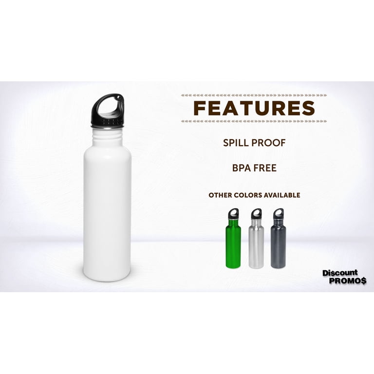 CANN WATER Stainless Steel Insulated Sports Bottle - 40oz, Leak-Proof, Keeps Drinks Cold 24Hrs, Wide Mouth, BPA-Free (White)
