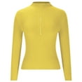 thumbnail image 6 of Zylanna Women's Pullover Sweaters, Knit Button Crew Neck Solid Color Long Sleeve Casual Tops for Women Yellow, 6 of 8