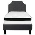 thumbnail image 2 of Flash Furniture Brighton Twin Size Tufted Upholstered Platform Bed in Dark Gray Fabric with Memory Foam Mattress, 2 of 5