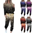thumbnail image 6 of gakvbuo Lounge Sets For Women 2 Piece Outfits Tracksuits With Pockets Crewneck Long Sleeve Pullover Sweatshirts Elastic Waist Drawstring Sweatpants Loose Fall Pajamas Sweatsuits Jogger Sport Sets, 6 of 6