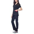 thumbnail image 3 of Dagacci Medical Uniform Women's Colorblock V-Neck Natural Stretch Scrubs Set (Black,S), 3 of 5