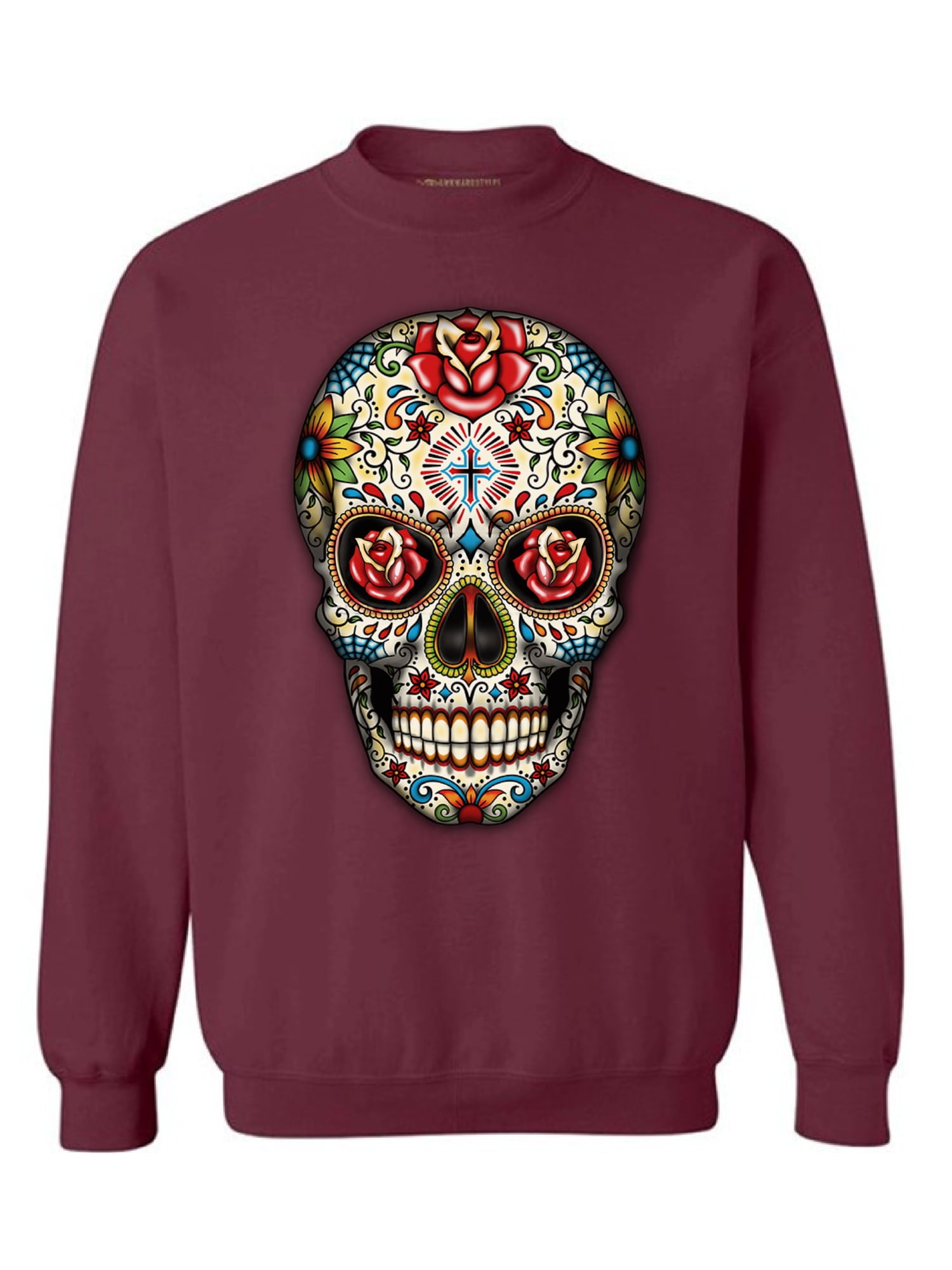 Awkward Styles Awkward Styles Sugar Skull Roses Sweatshirt Skull