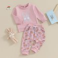thumbnail image 5 of Douhoow Toddler Boys Girls Easter Outfits 6M 12M 18M 24M 3Y Baby Crewneck Bunny Sweatshirt Carrot Rabbit Pants Set, 5 of 8