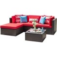 Sobaniilo 5 Pieces Patio Sectional Sofa Sets, AllWeather Outdoor