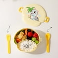 thumbnail image 4 of Lunch Box Convenient Outer Band Outdoor Bento Boxes Mushroom Lunch Box Lattice Design Lunch Container Yellow, 4 of 6